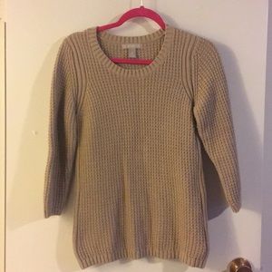 Beige banana republic three-quarter sleeve sweater